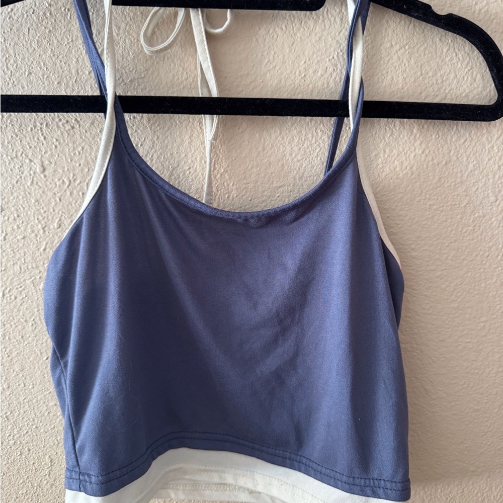 SHEIN Navy and Cream Top